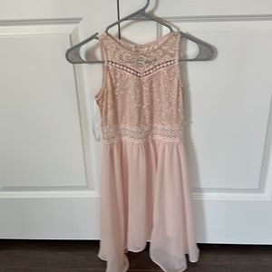 Pastel pink flower dress . Size 10 girls.